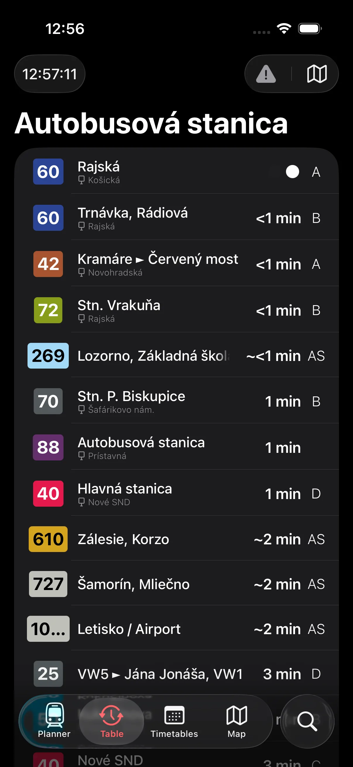 Transi app screenshot